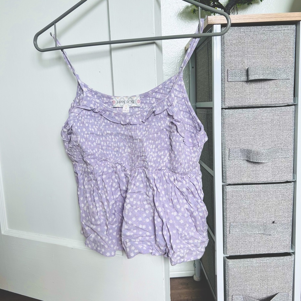 Lavender floral tank top